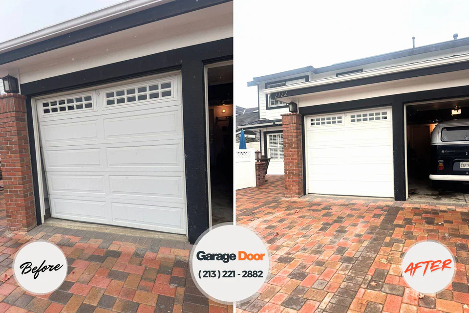 Before and after: garage door repair Charlotte, TN